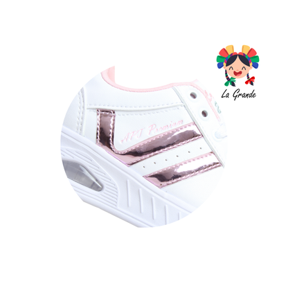262 APT Blanco Rosa Napa Tenis para Niña y Niño