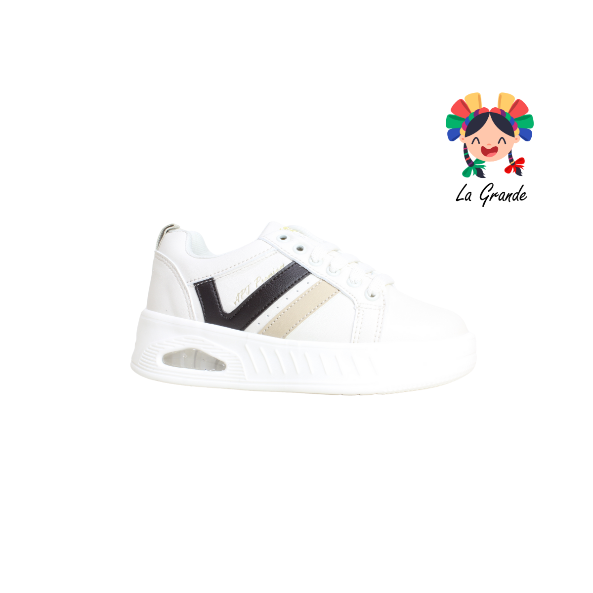 262 APT Beige Cocoa Napa Tenis para Niña, Niño, Dama y Joven