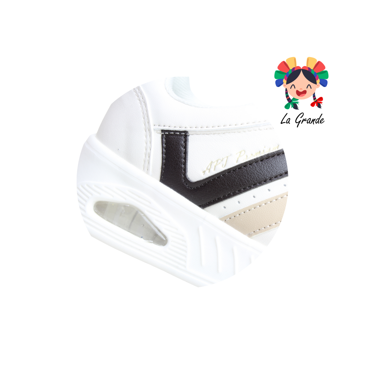 262 APT Beige Cocoa Napa Tenis para Niña, Niño, Dama y Joven