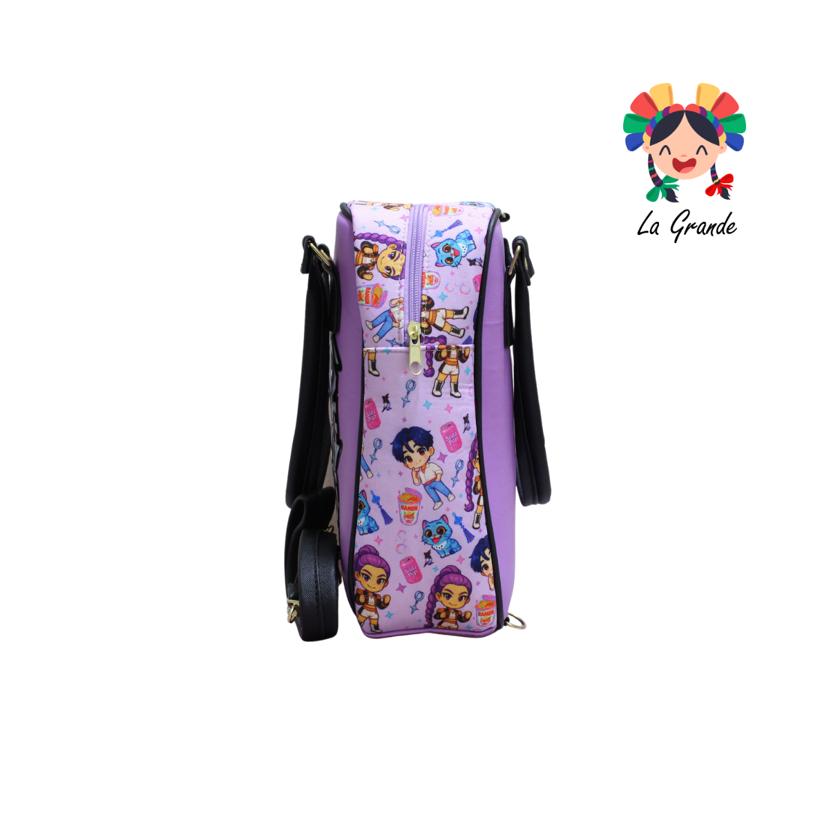 031 Guerra LUCCIANA Mochila Casual Animada En Color Mrdo/Ngo para Niña y Dama