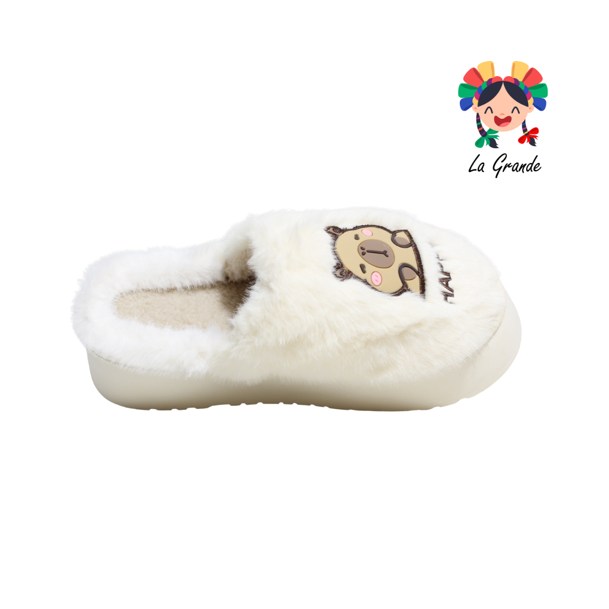 SJT-00294 MT Multicolor Capibara Pantufla Afelpada para Dama y Joven