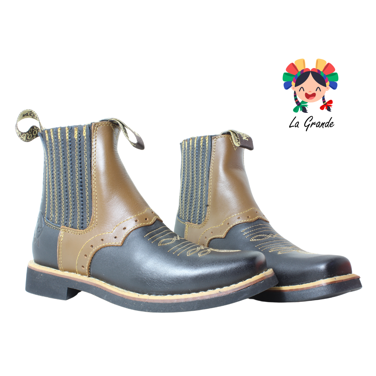 267 NOOKIE TOWN Negro Arena Grasso Bota tipo Vaquera para Caballero