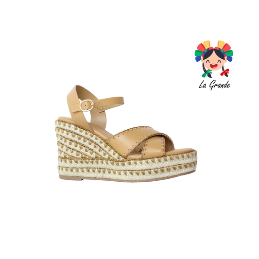 2692 VI LINE FASHION Camel Sintético Sandalia Casual con Plataforma para Dama