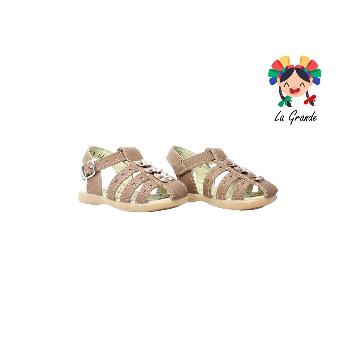 2693 PEQUEÑITOS Camel Cobre Piel Huarache para Bebé
