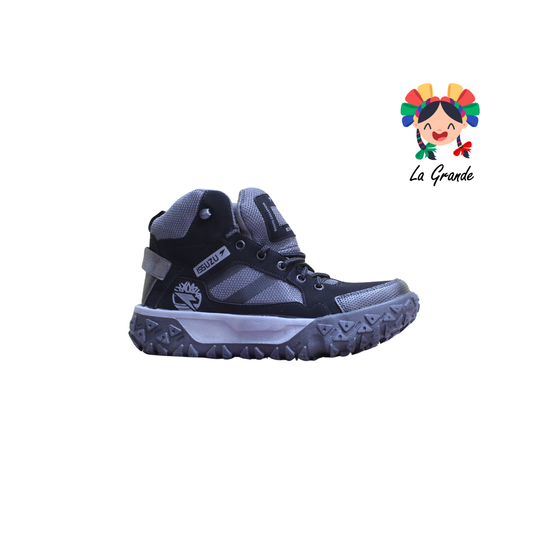 005 ISSUZU Oxford Negro Bota de Montaña para Jóven y Caballero