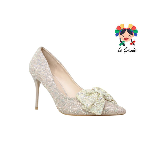 2706 WILDCAT Beige Beige Charol Zapatilla con Brillos para Dama