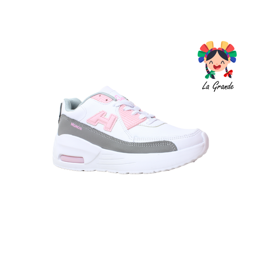 270 H-GROSS Bco Gris Rosa Tenis Deportivo de Válvula para Dama