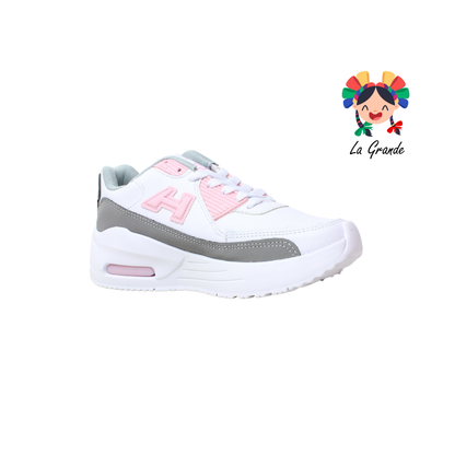 270 H-GROSS Bco Gris Rosa Tenis Deportivo de Válvula para Dama