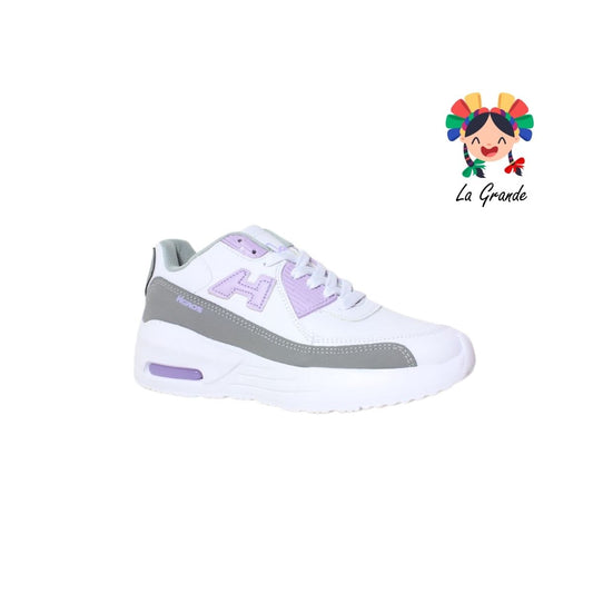 270 H-GROSS Bco Gris Lila Tenis Deportivo de Válvula para Dama