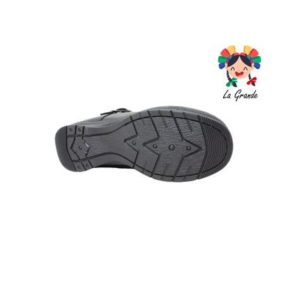 503 BRIANDA Negro Piel Zapato Escolar para  Niña y Dama
