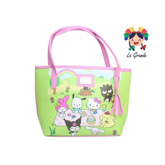 060 Bolsa Verde Rosa Hello Kit  Casual para Dama