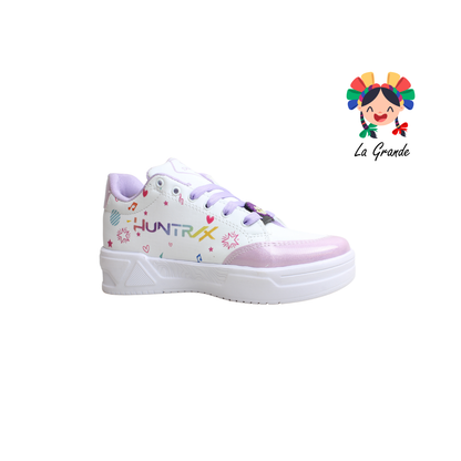 T3-01 DANIELS Blanco Lila Lumino Tenis Casual para Dama