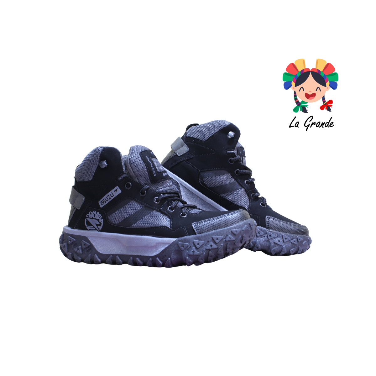 005 ISSUZU Oxford Negro Bota de Montaña para Jóven y Caballero