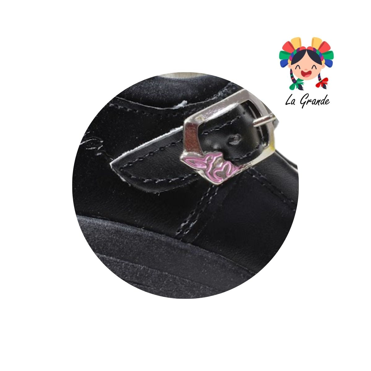 2733 MIA Negro Sintético Zapato Escolar para Niña