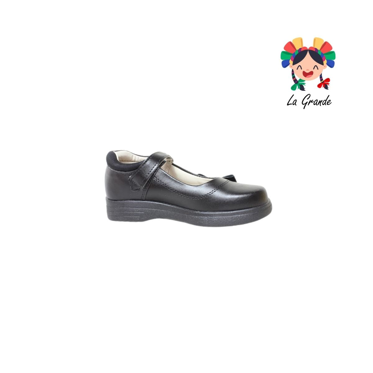 2733 MIA Negro Sintético Zapato Escolar para Niña
