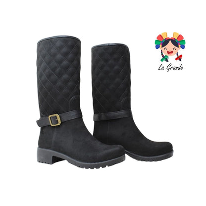 2746 ULAN Negro Durazno Bota Lluvia para Dama