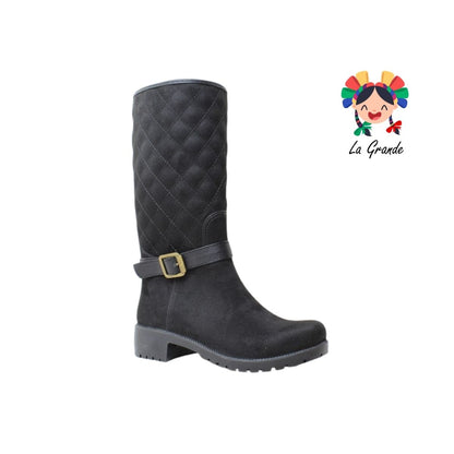 2746 ULAN Negro Durazno Bota Lluvia para Dama