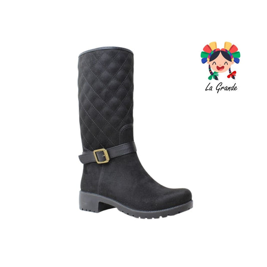 2746 ULAN Negro Durazno Bota Lluvia para Dama