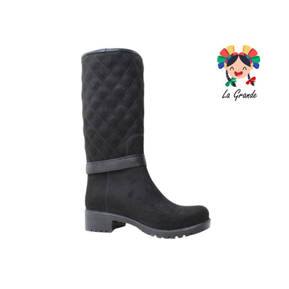 2746 ULAN Negro Durazno Bota Lluvia para Dama