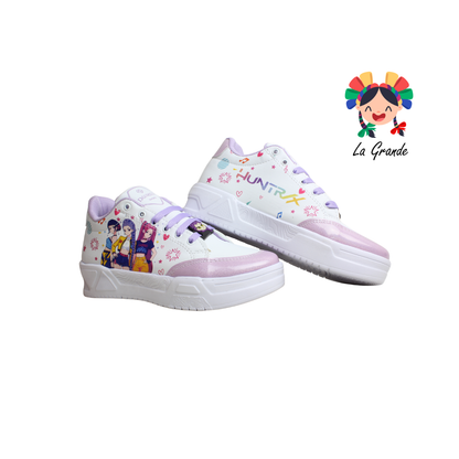 T3-01 DANIELS Blanco Lila Lumino Tenis Casual para Dama