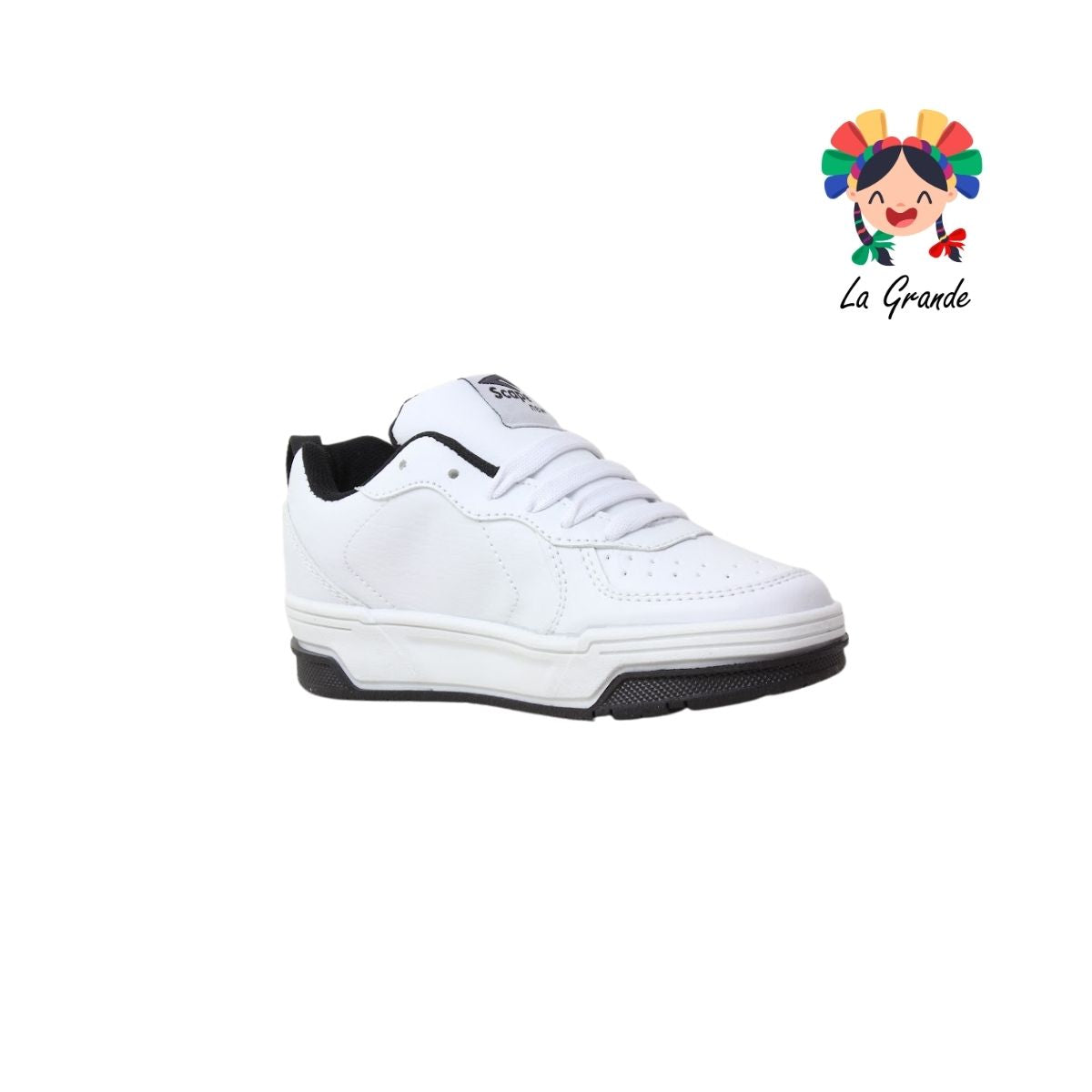 275 SCAPE Blanco Negro Sint Tenis Casual para Niño