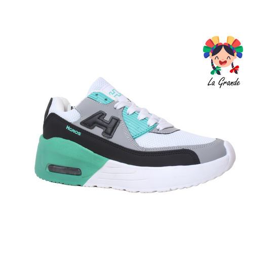 276-N H-GROSS Blanco Negro Menta Sint Válvula Tenis Casual Choclo para Dama y Joven
