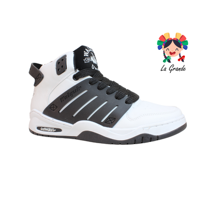 730 WALKQUIR Blanco Negro Tenis Casual para Caballero