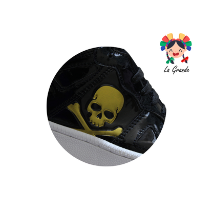 929 CUPRA Negro Oro Charol Tenis Casual para Dama y Joven
