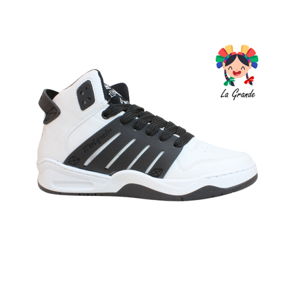 730 WALKQUIR Blanco Negro Tenis Casual para Caballero