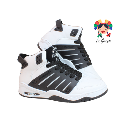 730 WALKQUIR Blanco Negro Tenis Casual para Caballero