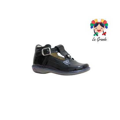 331 WIZZYZ Negro Piel Zapato Casual para Niña