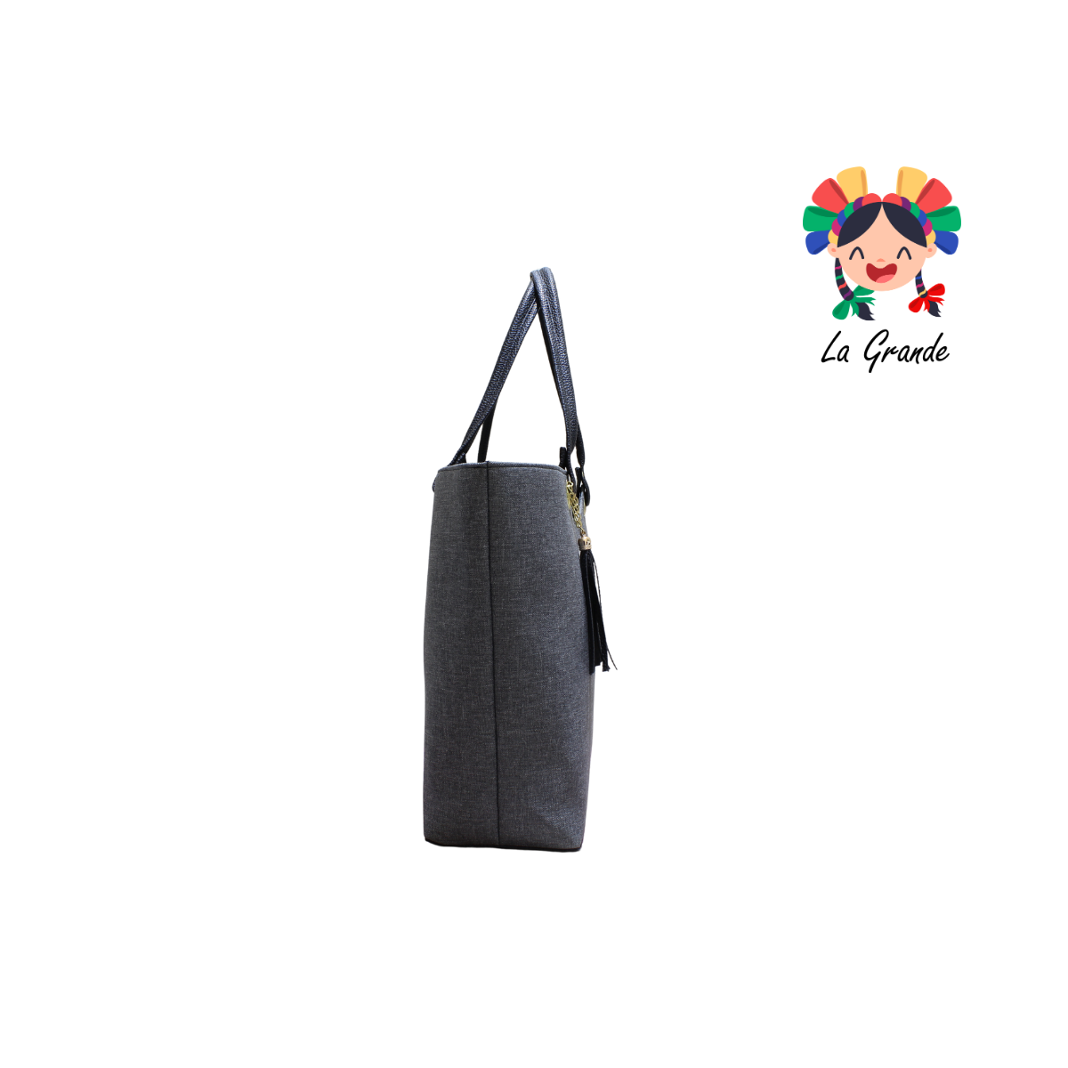 058 TONY Bolsa Grande Gris Negro para Dama