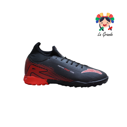 6010 HELL PANTHER Ngo Rojo Bco Sint Tenis de Fútbol Rápido para Joven y Caballero