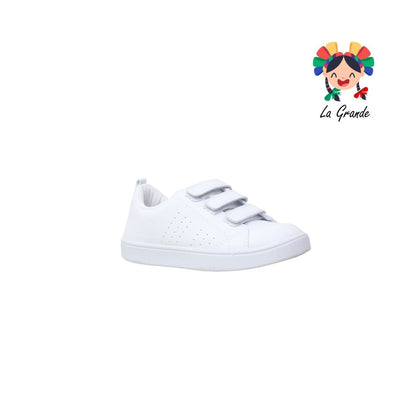28010 PEKE KIDS Blanco Sint Tenis Escolar para Niña, Niño, Dama y Joven