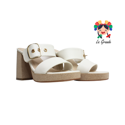 28013 LADY PAULINA Latte Napa Sandalia Casual para Dama