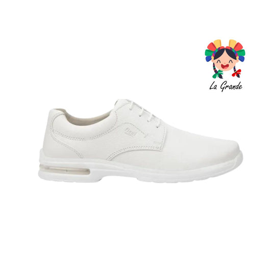 2801 FLEXI Blanco Piel Zapato Clínico con Válvula para Caballero