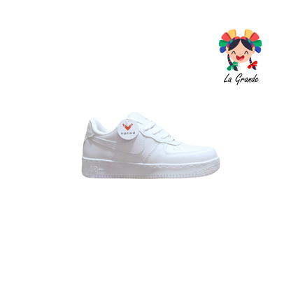 FX X-PLOD Blanco Blanco Sint Tenis Escolar para Niña, Niño Dama y Joven