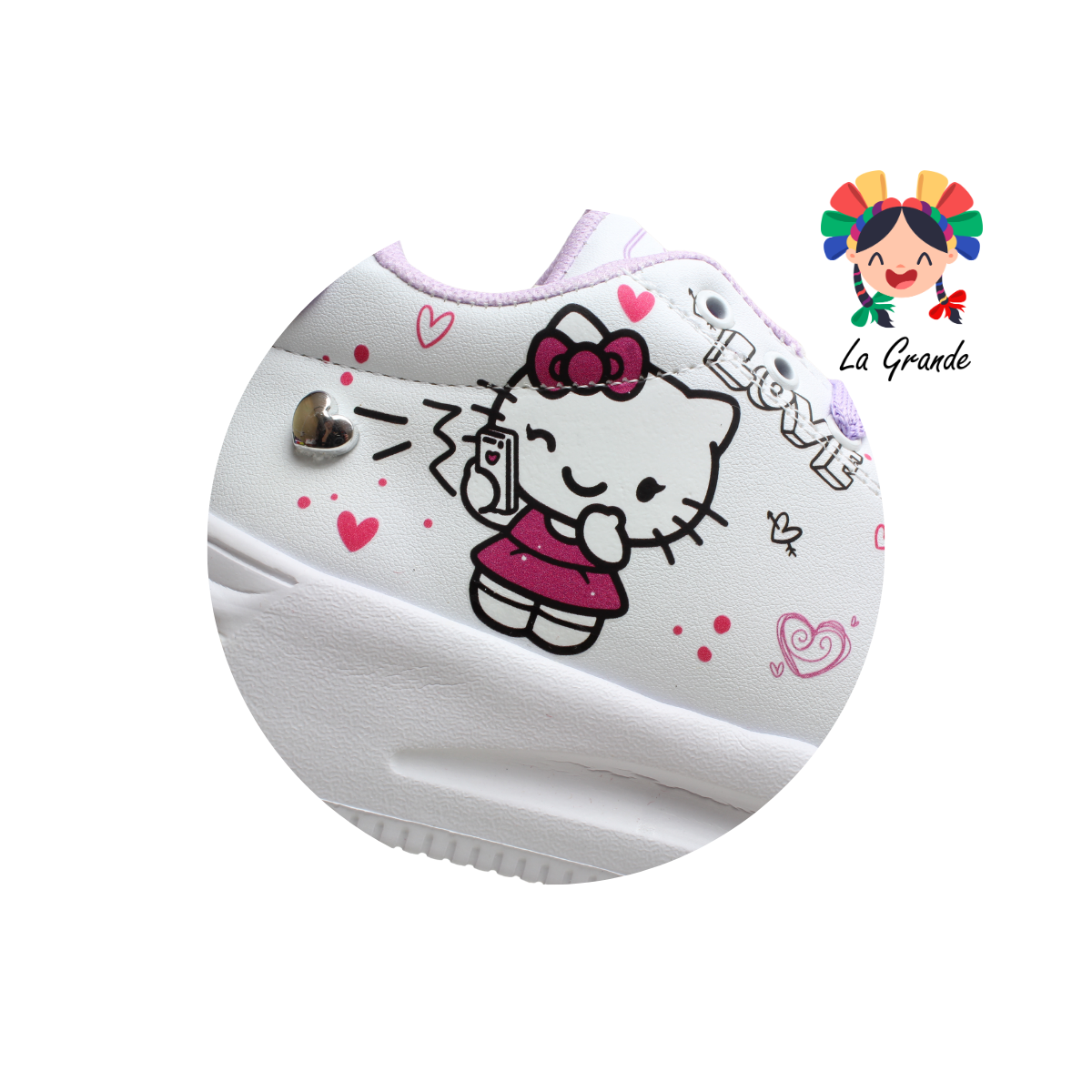 T506-6 DANIELS Blanco Lila Lumino Tenis Casual para Dama