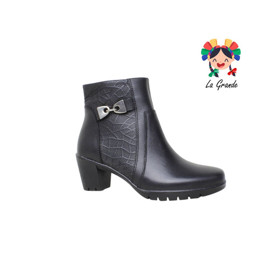 2817 DOMINIQ Negro Piel Botín para Dama