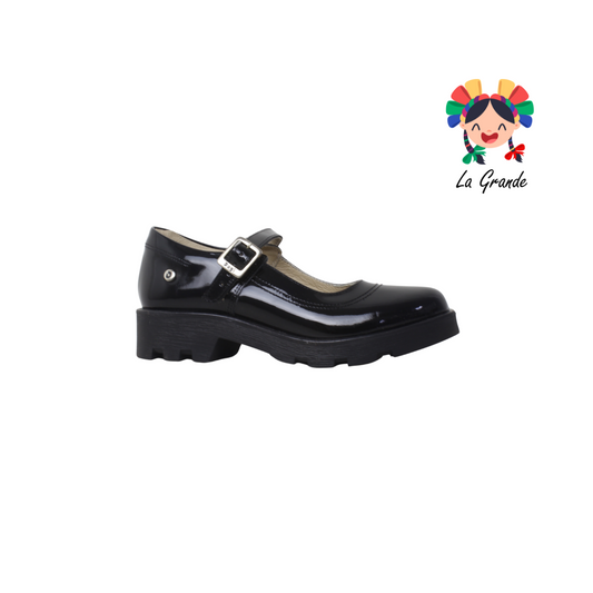 2818 DOGI Negro Piel Charol Zapato Escolar para Niña y Dama