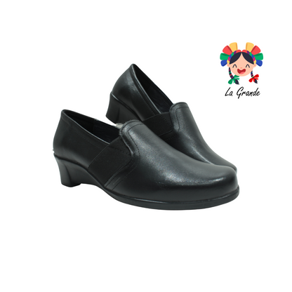 2823 DOMINIQ Negro Piel Zapato de Vestir Dama