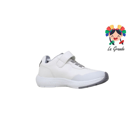 2825 TROPICANA MARVEL Blanco Gris Spiderman Tenis Escolar para Niño y Niña