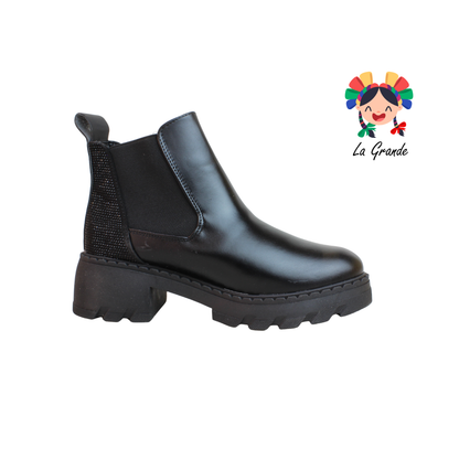 709 YUL Negro Piel Bota para Dama