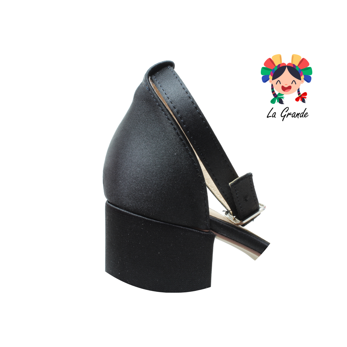 1165 KAROLINE Negro Shantong Zapatilla para Dama