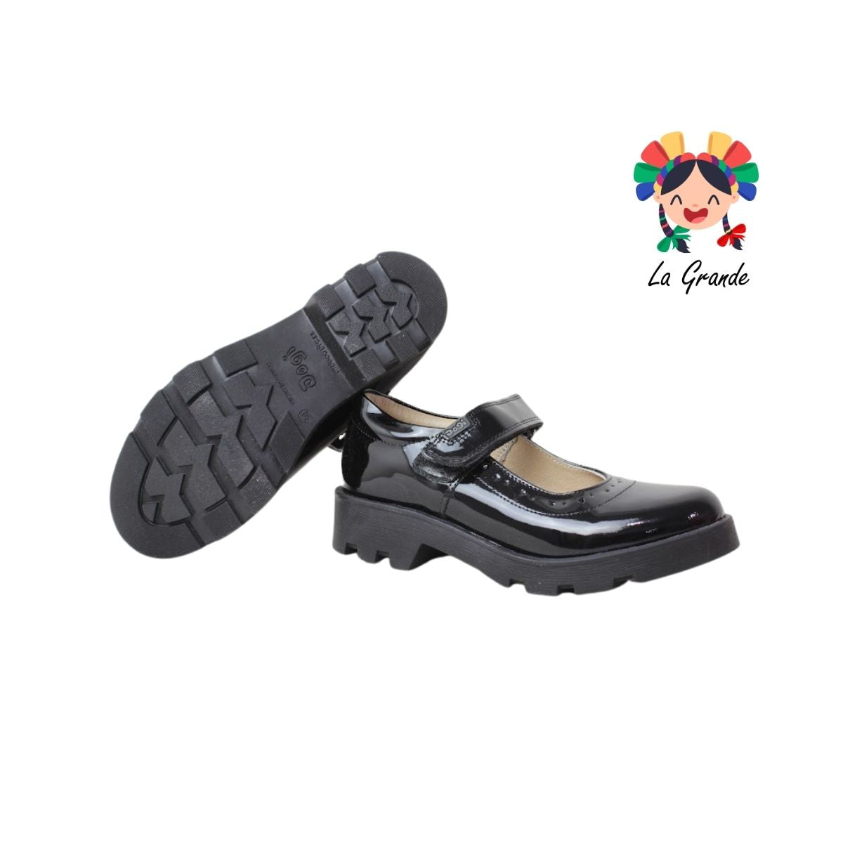 2830 DOGI Negro Charol Zapato Escolar para Dama
