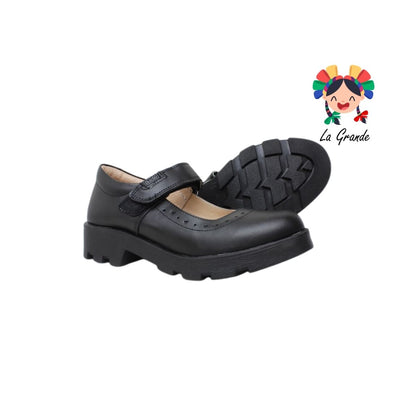2830 DOGI Negro Piel Zapato Escolar para Dama