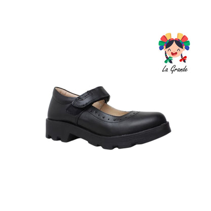 2830 DOGI Negro Piel Zapato Escolar para Dama