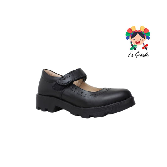 2830 DOGI Negro Piel Zapato Escolar para Dama