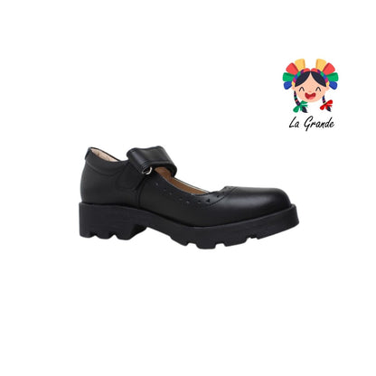 2830 DOGI Negro Piel Zapato Escolar para Dama