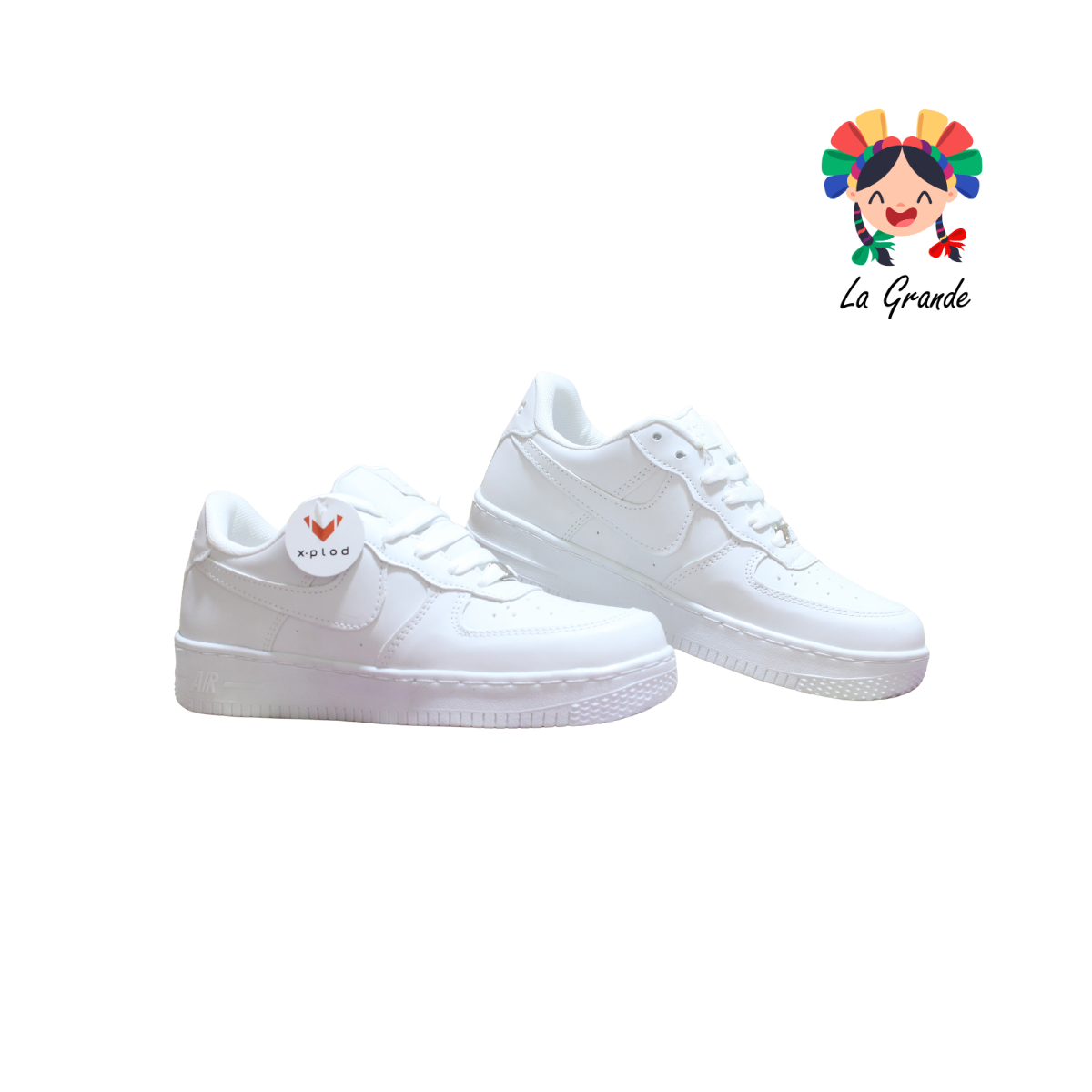 FX X-PLOD Blanco Blanco Sint Tenis Escolar para Niña, Niño Dama y Joven